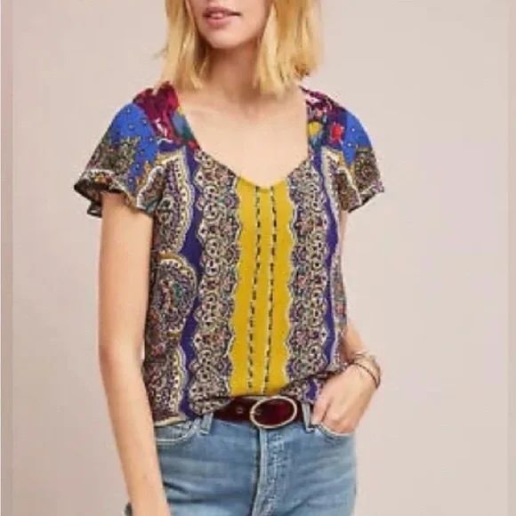 Anthropologie Moulinette Soeurs Teresita Blouse sz8 - Picture 2 of 6